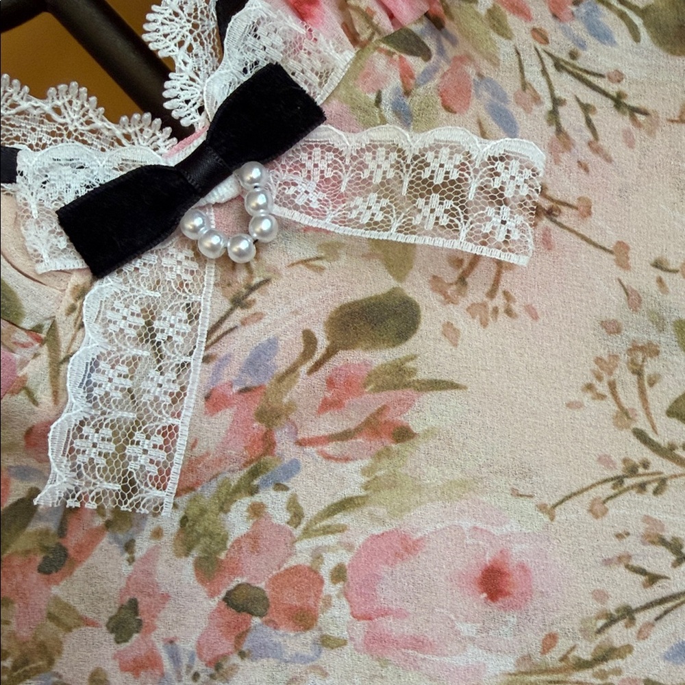 FOR LOVE & LEMONS Emmaline Floral Lace Trim Maxi Dress - Picture 8 of 17